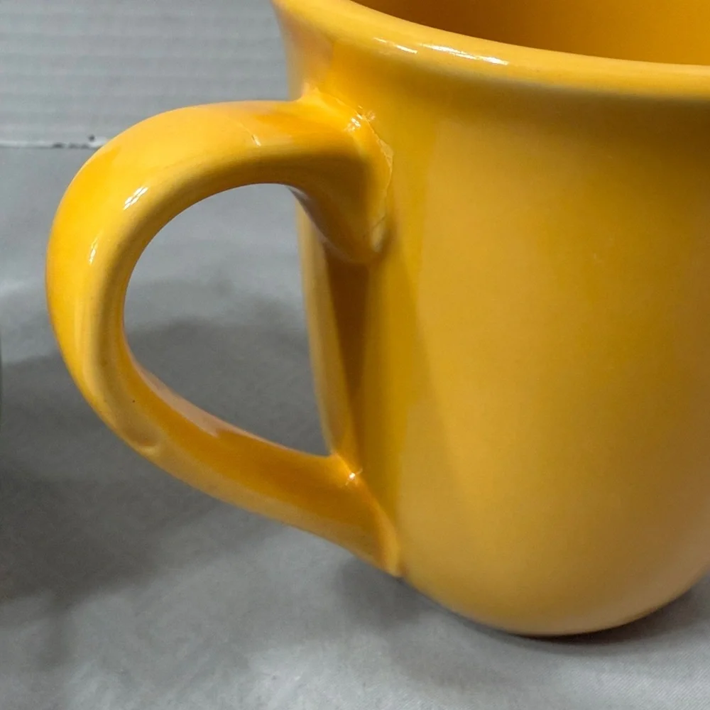 Mr Coffee Vibrant Green and Yellow Ceramic Coffee Mugs Cups Lot of 2 Retro